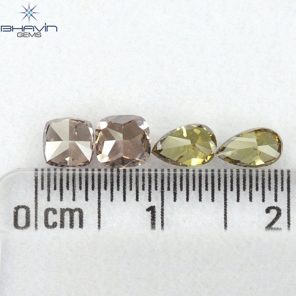 1.54 CT/4 Pcs Natural Mix Diamond Mix Fancy Color Clarity SI (5.44 MM)