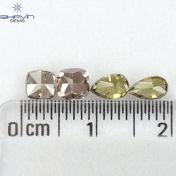 1.54 CT/4 Pcs Natural Mix Diamond Mix Fancy Color Clarity SI (5.44 MM)