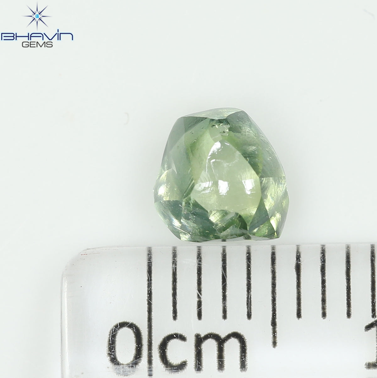1.21 CT Natural Rough Diamond Enhanced Green Color Clarity VS (6.32 MM)