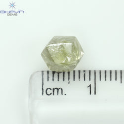 3.10 CT Rough Shape Natural Diamond Yellow Color VS2 Clarity (8.21 MM)