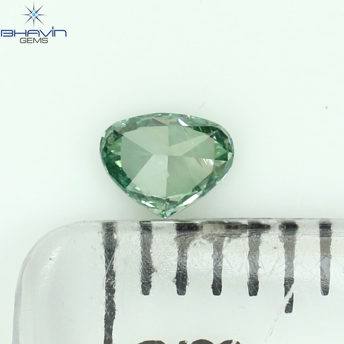 0.12 CT Natural Heart Diamond Enhanced Vivid Green Color Clarity SI2 (3.78 MM)