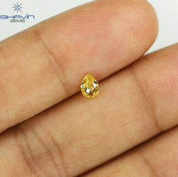 0.30 CT Natural Pear Diamond Orange Color Clarity VS2 (5.38 MM)