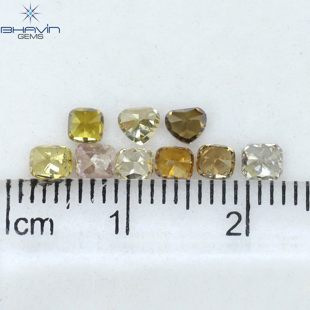 1.66 CT/9 Pcs Mix Shape Natural Diamond Mix Color SI1 Clarity (3.50 MM)