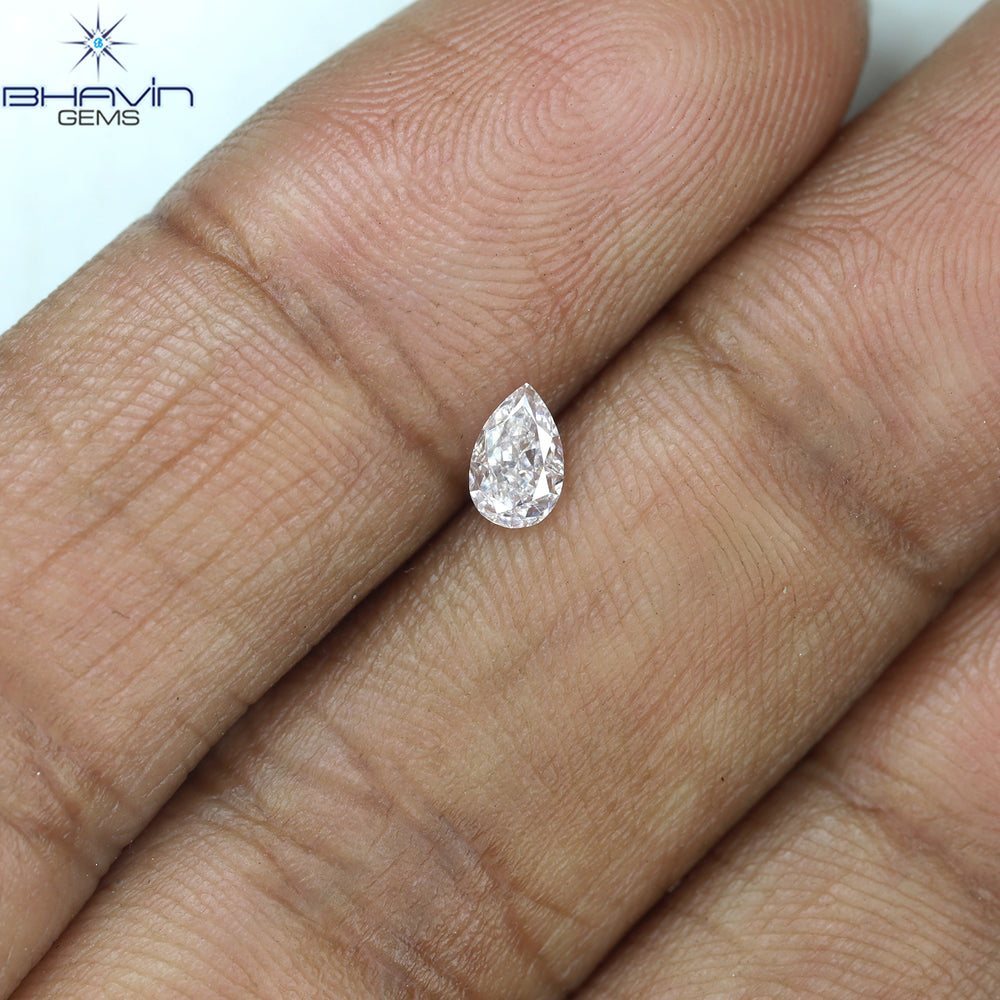 0.23 CT Pear Shape Natural Diamond Pink Color SI2 Clarity (4.80 MM)