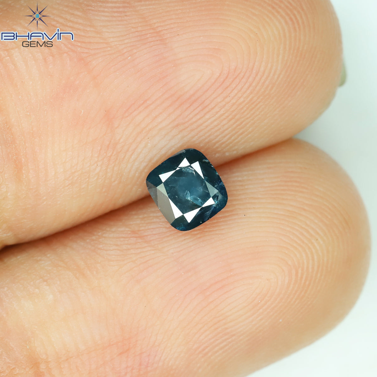 0.43 CT Natural Cushion Diamond Enhanced Blue Color Clarity I3 (4.27 MM)