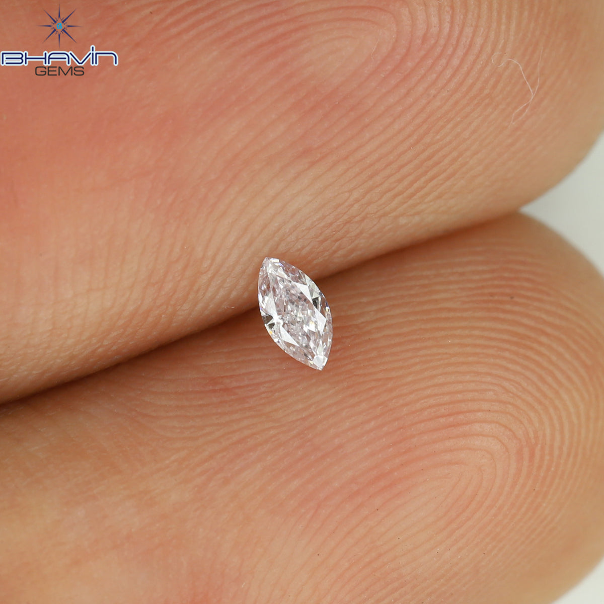 0.05 CT マーキスシェイプ 天然ルースダイヤモンド ピンクカラー SI1 クラリティ (3.63 MM)