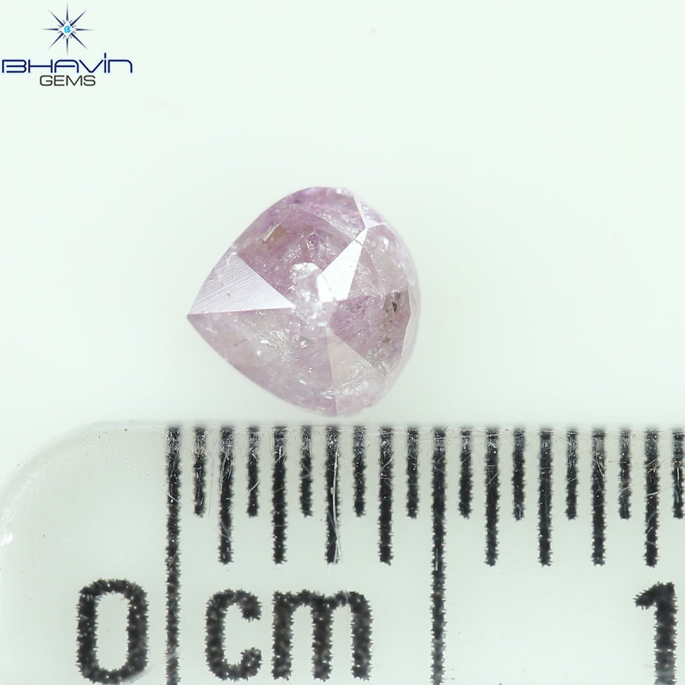 0.34 CT Heart Diamond Natural Pink Color I3 Clarity (4.44 MM)