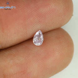 0.13 CT Pear Shape Natural Diamond Pink Color SI2 Clarity (4.09 MM)