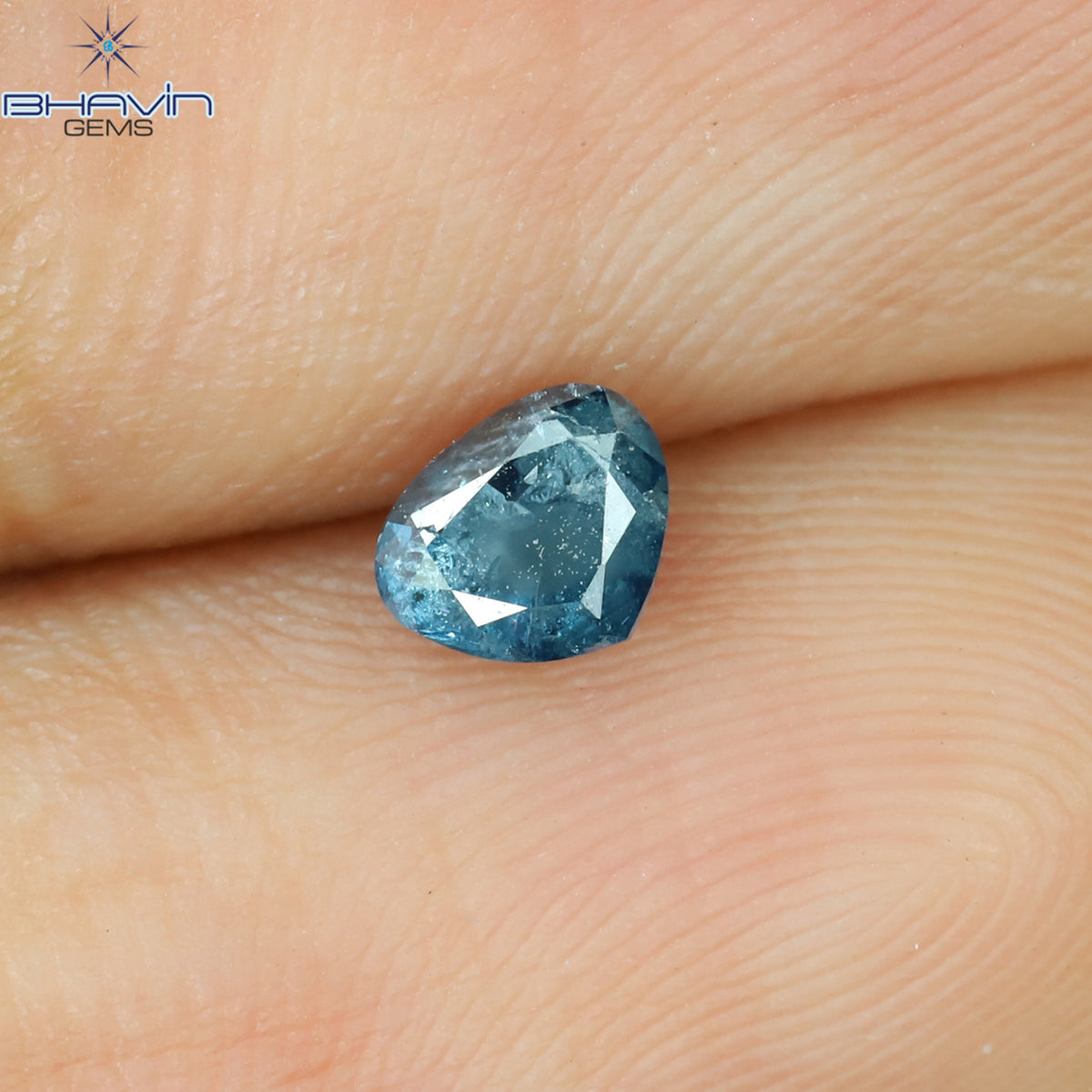 0.34 CT Natural Heart Diamond Enhanced Blue Color Clarity I3 (4.31 MM)