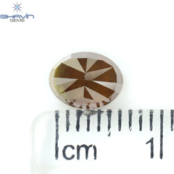 1.30 CT Oval Shape Natural Diamond Orange Color I3 Clarity (7.12 MM)