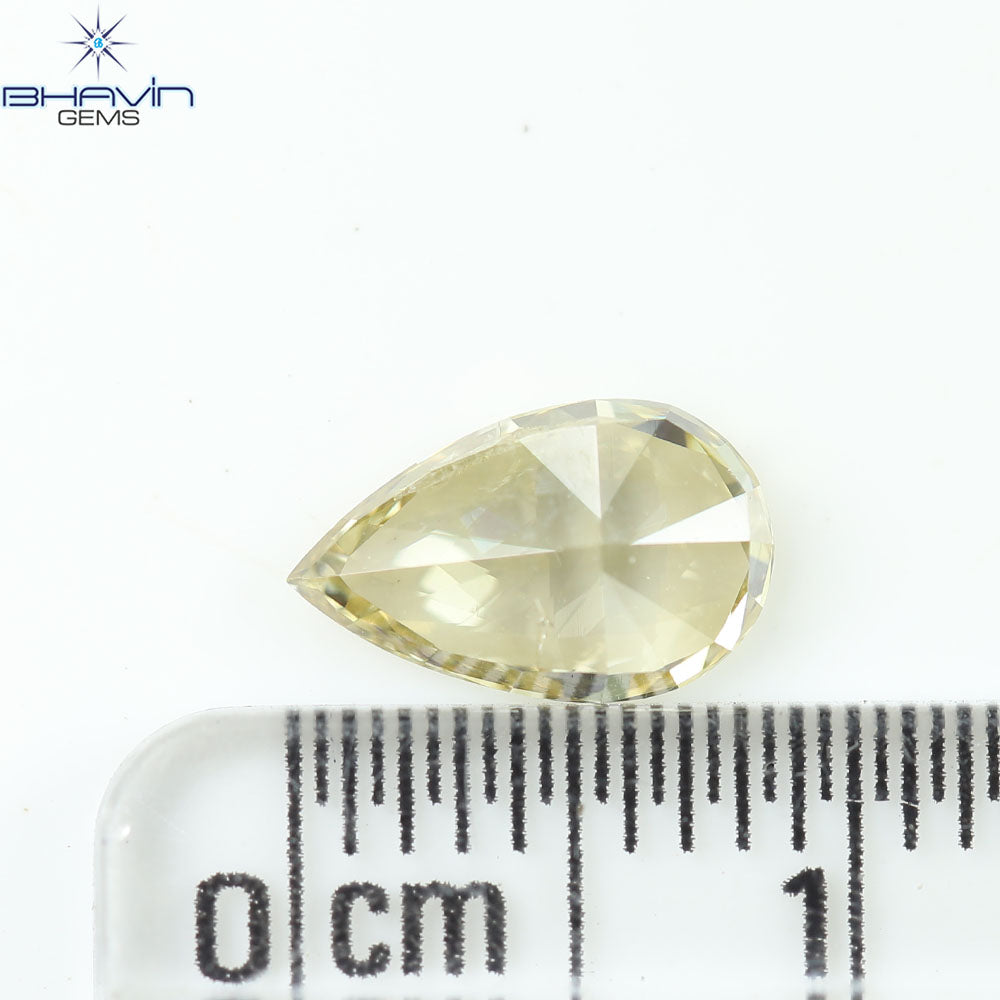 1.01 CT Pear Diamond Natural Green (Chameleon) Color I1 Clarity (8.75 MM)