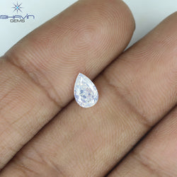 0.51 CT Pear Shape Natural Diamond White Color VS2 Clarity (6.51 MM)