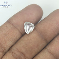 2.09 CT Rough Shape Natural Diamond White Color SI1 Clarity (7.90 MM)