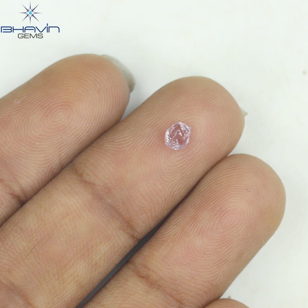 0.18 CT Rough Shape Natural Diamond Pink Color VS2 Clarity (3.83 MM)