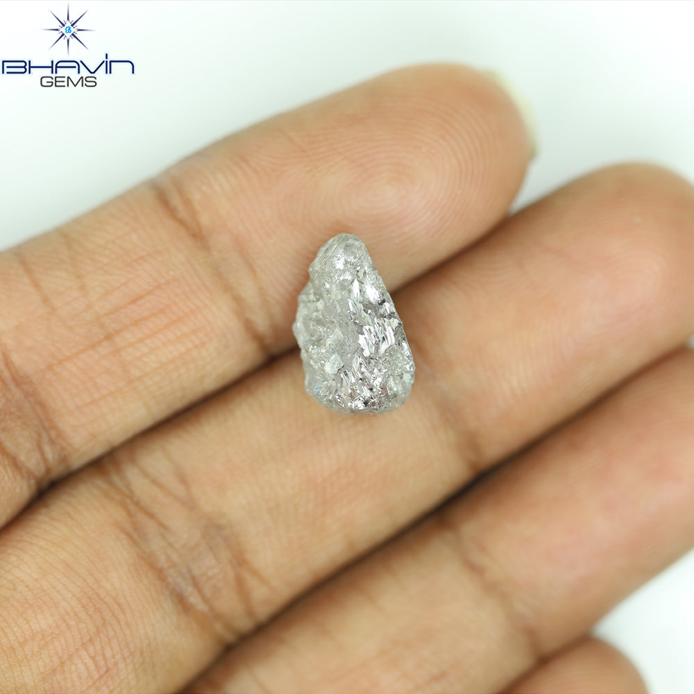 0.44 CT ラフシェイプ ナチュラル ダイヤモンド ブラック グレー (ソルト アンド パッパー) カラー I3 クラリティ (4.95 MM)