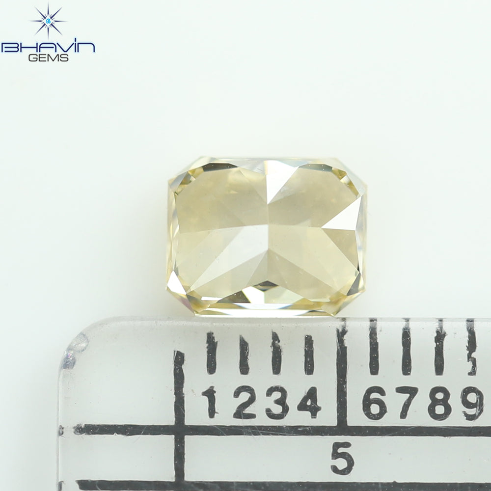 1.05 CT Radiant Shape Natural Diamond Brown Yellow Color VSI Clarity (6.76 MM)