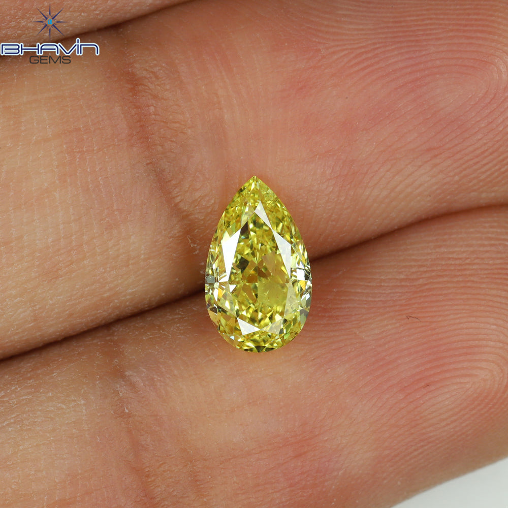 Copy of GIA Certified 1.00 CT Pear Diamond Yellow Color Natural Loose Diamond (8.37 MM)