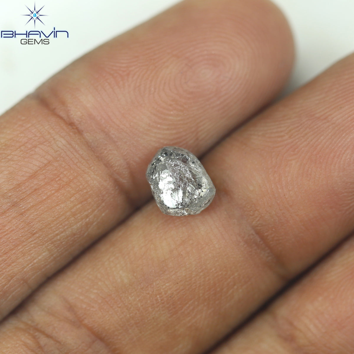 1.52 CT Rough Shape Natural Diamond Salt And Pepper Color (4.87 MM)