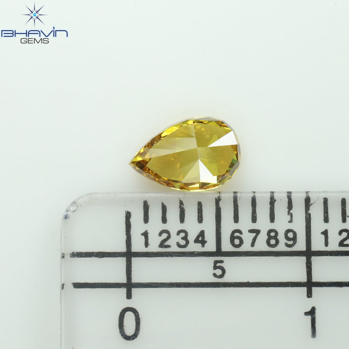 GIA認定 0.51 CT ペアシェイプ ダイヤモンド ブラウンオレンジイエローカラー VS1 クラリティ (6.30 MM)