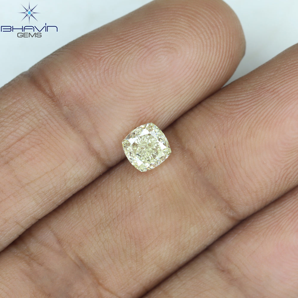 0.76 CT Cushion Shape Natural Diamond Yellow Color VVS1 Clarity (4.92 MM)