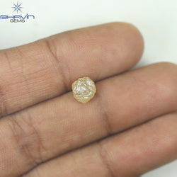 1.39 CT Rough Shape Natural Diamond Brown Color SI Clarity (6.32 MM)