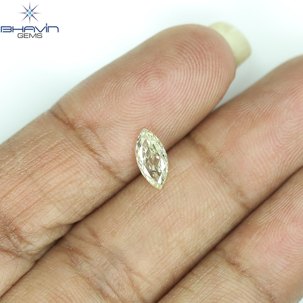 0.57 CT Marquise Diamond Natural Yellow Color SI1 Clarity (8.33 MM)