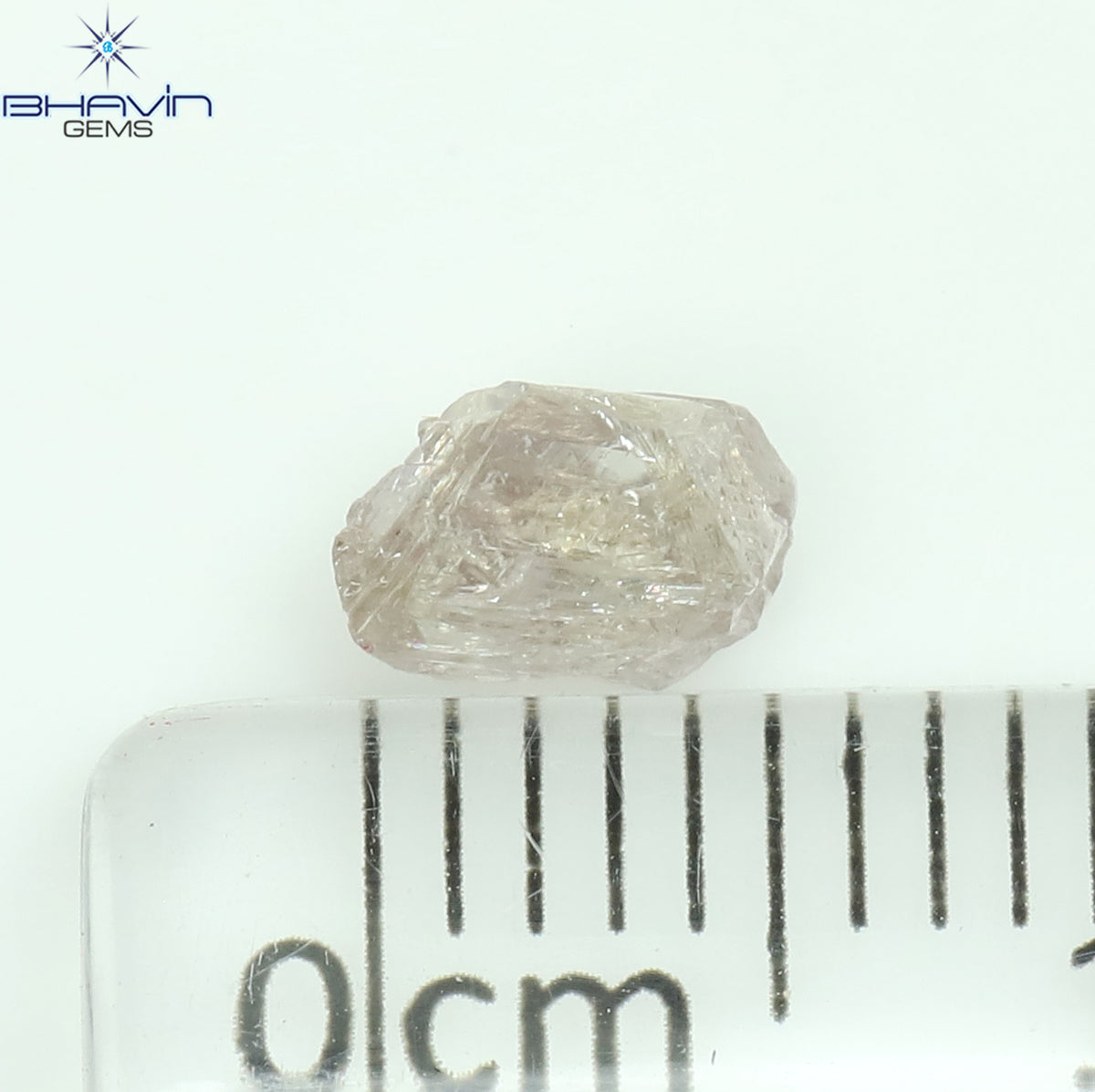 0.59 CT Natural Rough Diamond Pink Color Clarity SI (5.56 MM)