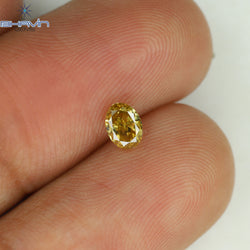 0.24 CT Oval Shape Natural Diamond Green(Chameleon) Color SI1 Clarity (4.31 MM)