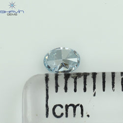 0.18 CT Oval Shape Natural Diamond Blue Color VS1 Clarity (3.90 MM)