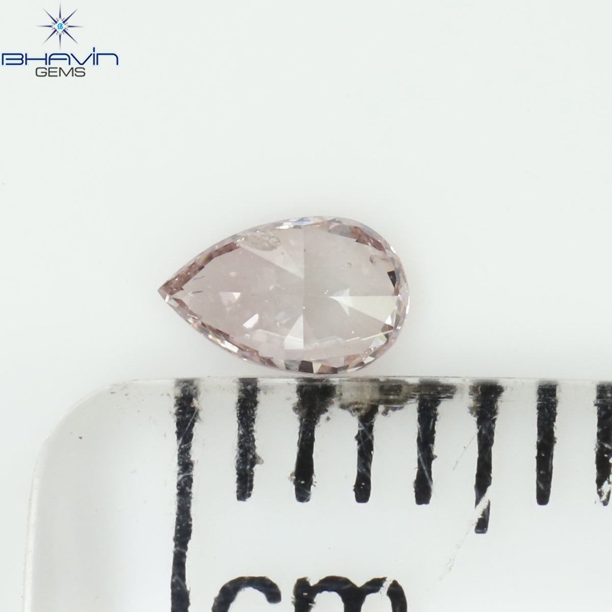 0.12 CT Natural Pear Diamond Intense Pink Color Clarity SI1 (4.10 MM)