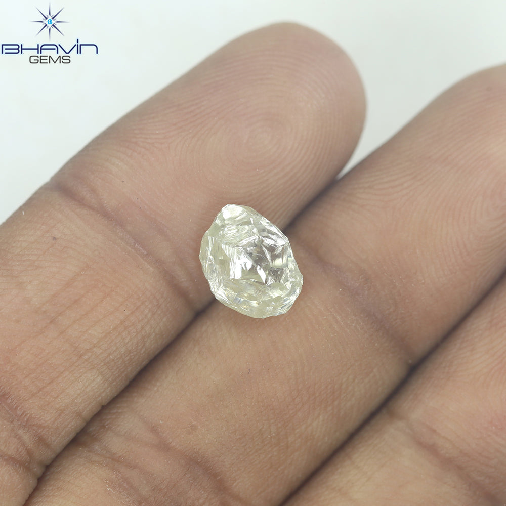 2.22 CT Rough Shape Natural Diamond Yellow Color SI1 Clarity (8.53 MM)
