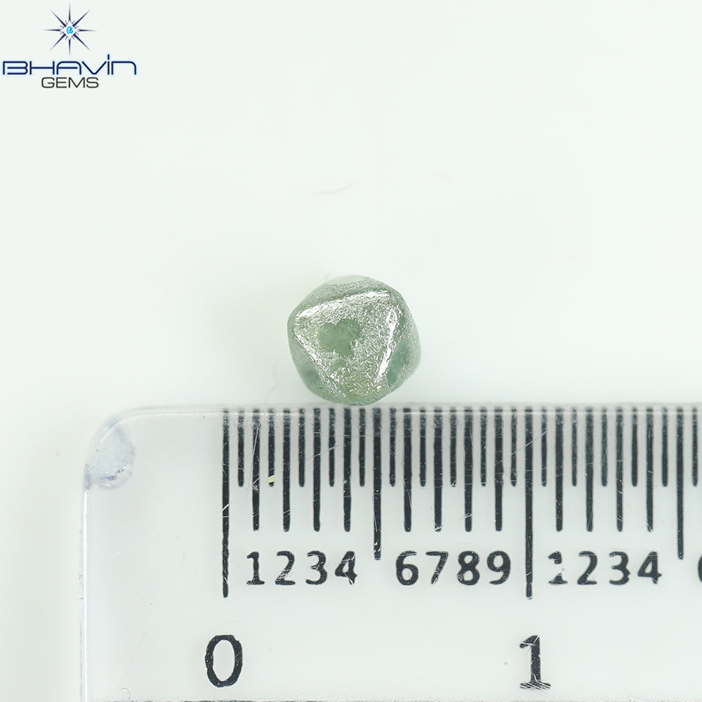 0.65 CT Natural Rough Diamond Enhanced Greenish Blue Color Clarity SI1 (4.26 MM)
