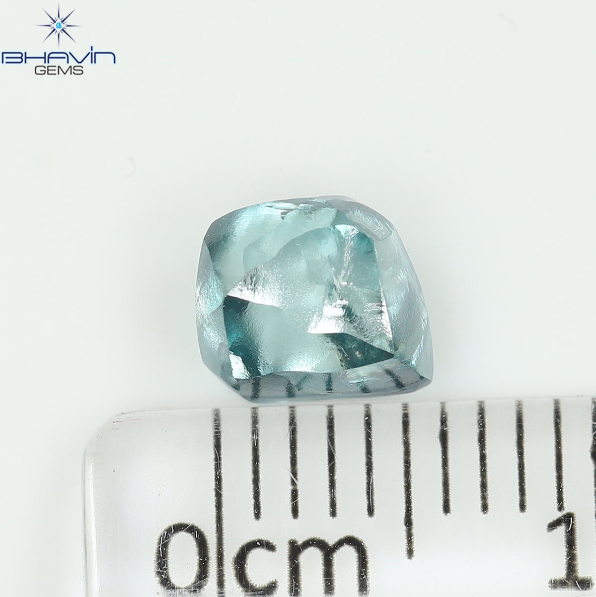 1.70 CT Natural Rough Diamond Enhanced Blue Color Clarity VS (7.18 MM)