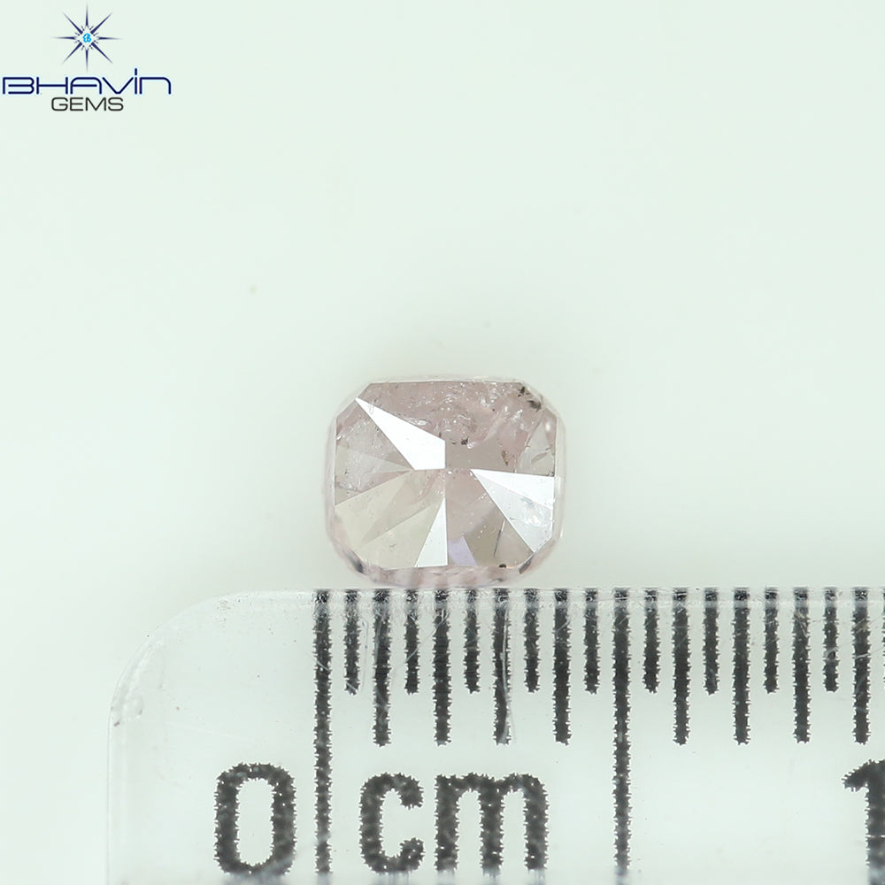 0.37 CT Cushion Diamond Natural Pink Color I3 Clarity (4.13 MM)