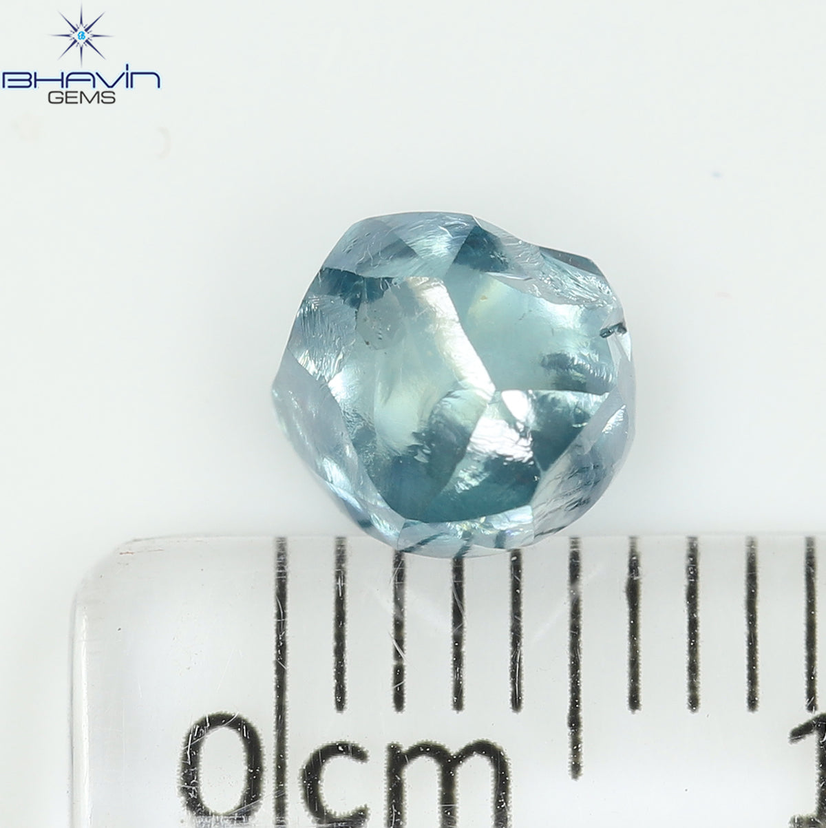 1.64 CT Natural Rough Diamond Enhanced Blue Color Clarity VS (6.51 MM)