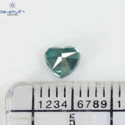 0.30 CT ハートシェイプ 天然ダイヤモンド 緑がかった青色 I1 クラリティ (4.22 MM)