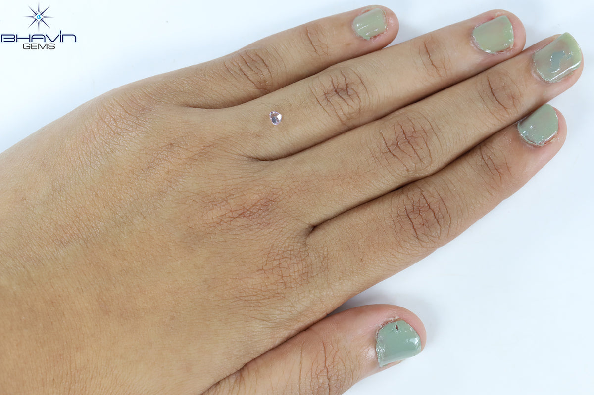 0.13 CT Natural Heart Diamond Pink Color Clarity VS2 (2.95 MM)