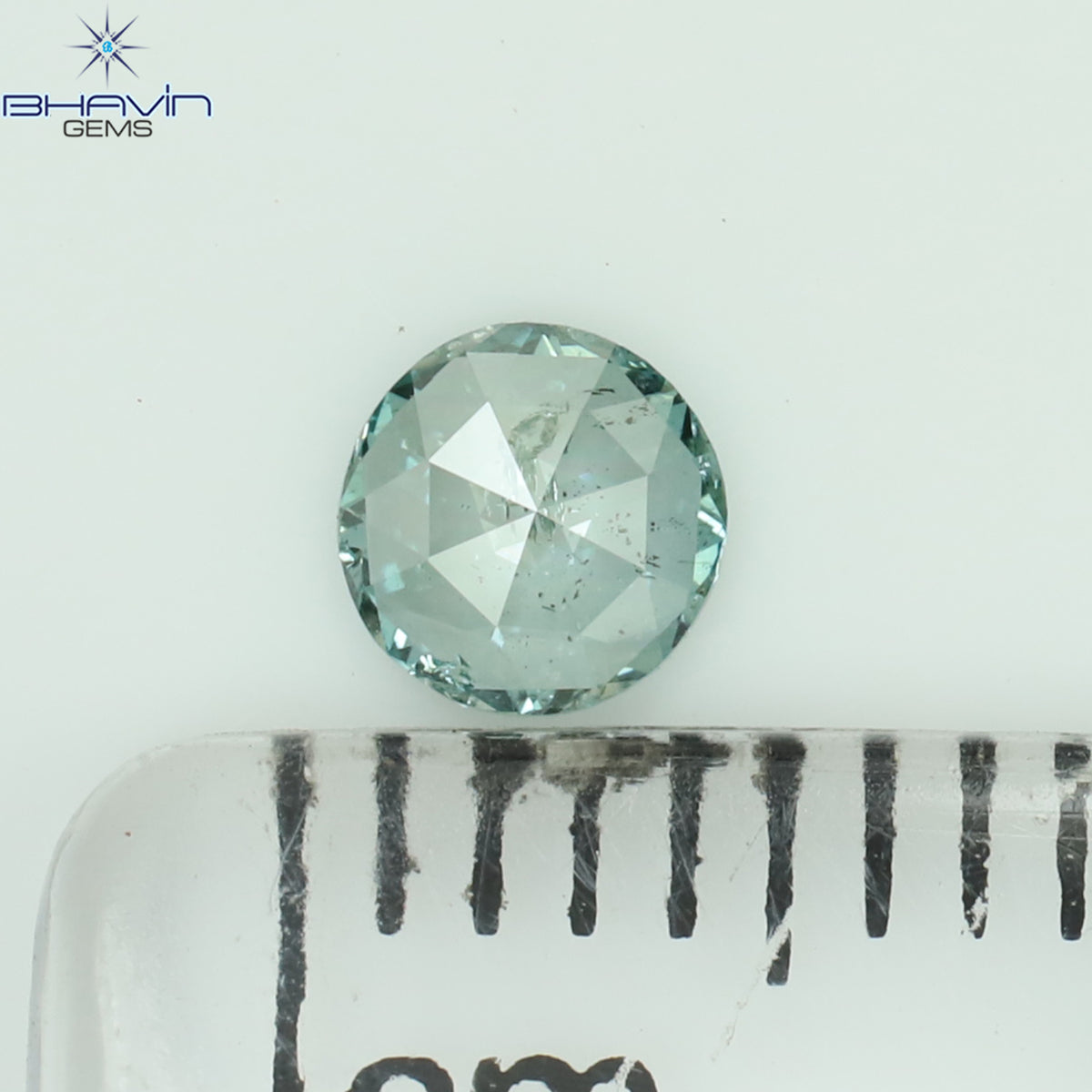 0.18 CT Natural Round Rose Cut Diamond Enhanced Intense Blue Color Clarity I1 (3.80 MM)