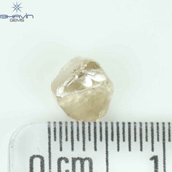 1.32 CT Rough Shape Natural Diamond Brown Color VS1 Clarity (6.23 MM)