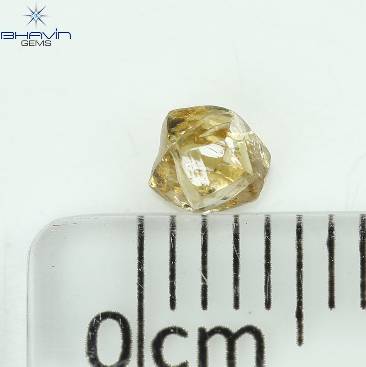 0.37 CT Natural Rough Diamond Brown Yellow Color Clarity VS1 (3.95 MM)