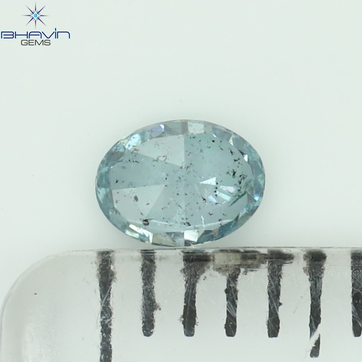 0.18 CT Natural Oval Diamond Enhanced Intense Blue Color Clarity SI2 (4.02 MM)