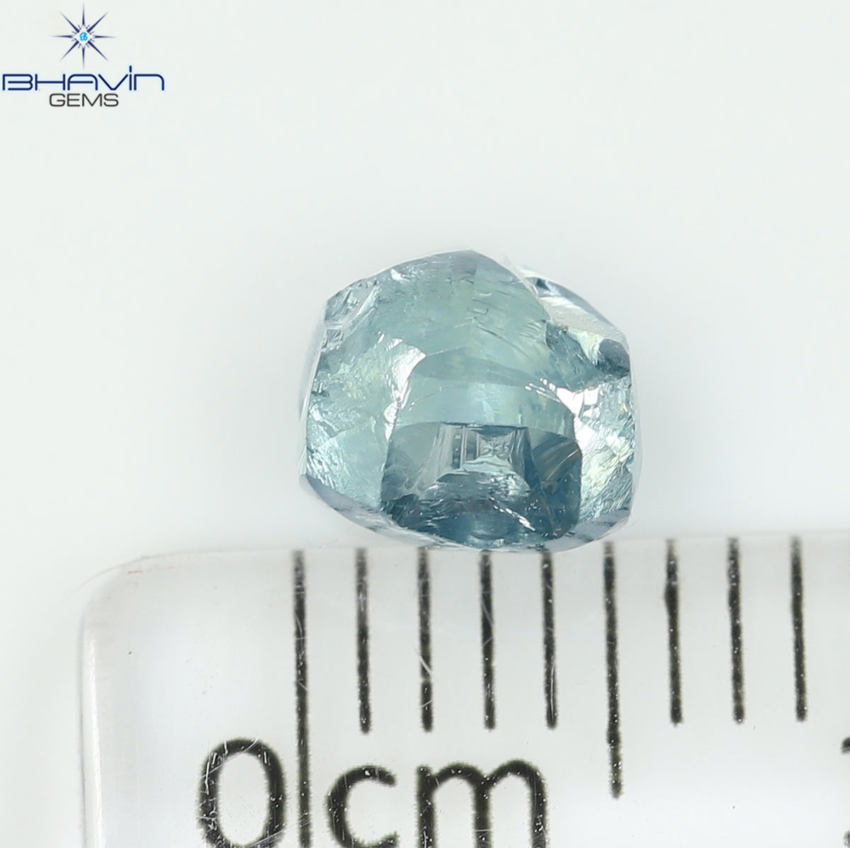 1.32 CT Natural Rough Diamond Enhanced Blue Color Clarity VS (5.45 MM)