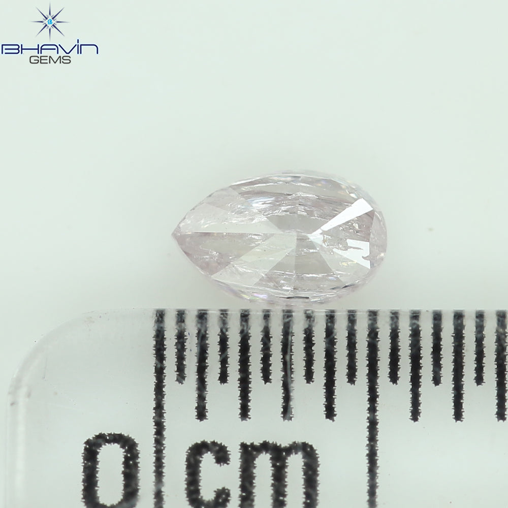 0.29 CT Pear Diamond Natural Pink Color I3 Clarity (5.03 MM)