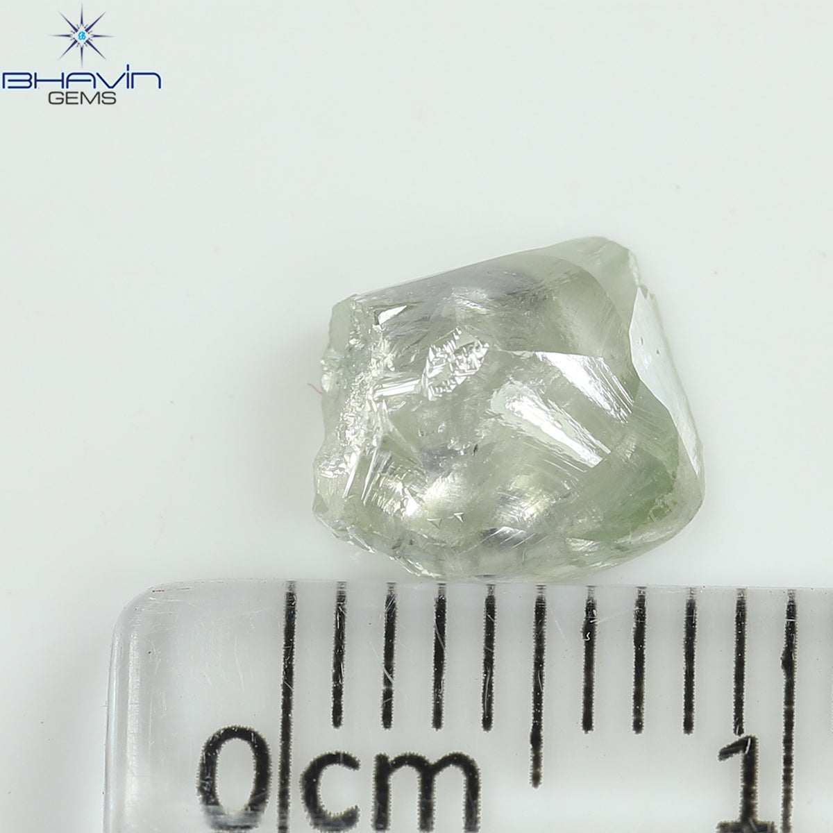 1.51 CT Natural Rough Diamond Green Color Clarity VS (8.42 MM)