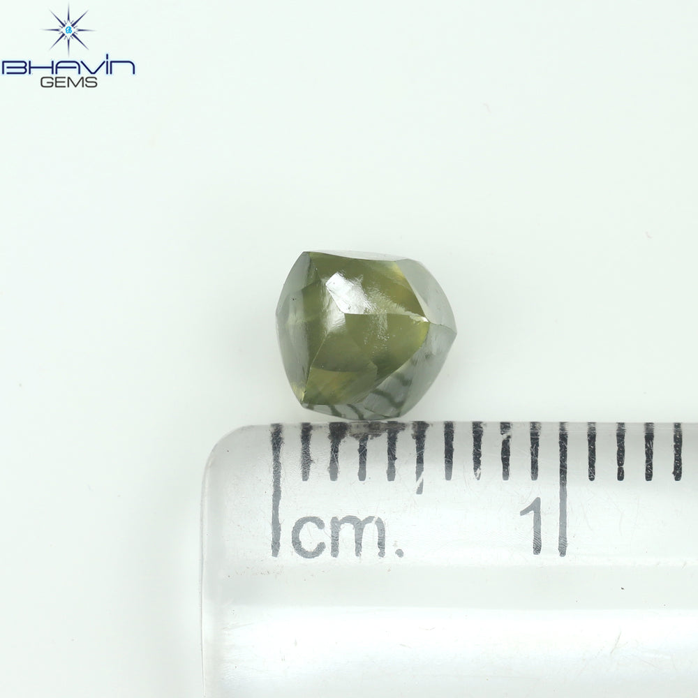 1.94 CT Natural Rough Diamond Enhanced Green Color Clarity SI1 (5.90 MM)