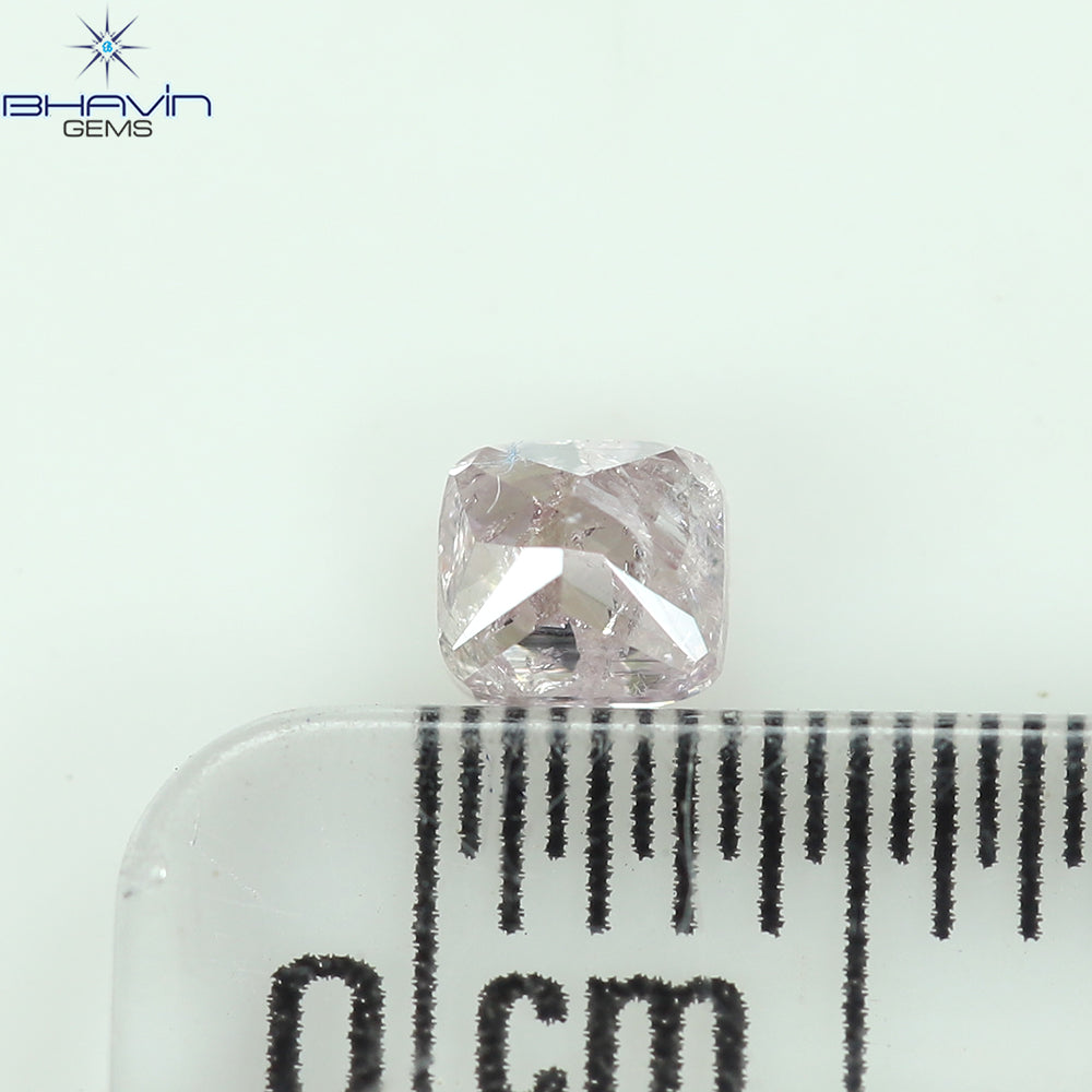 0.25 CT Cushion Diamond Natural Pink Color I3 Clarity (3.43 MM)