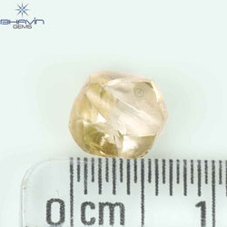 2.07 CT Rough Natural Diamond Yellow Orange Color SI Clarity (7.16 MM)