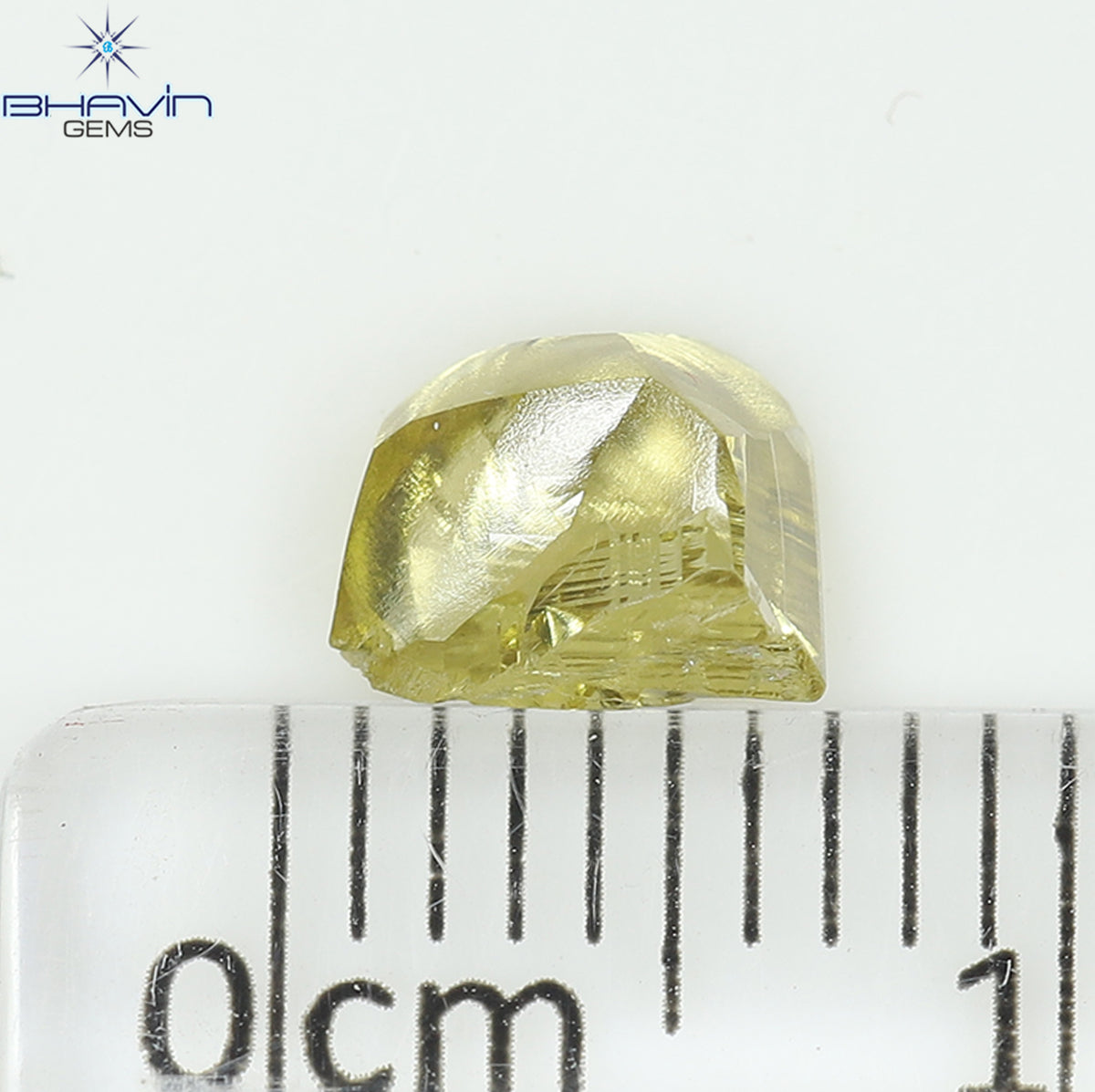 0.91 CT Natural Rough Diamond Enhanced Yellow Color Clarity VS (6.36 MM)