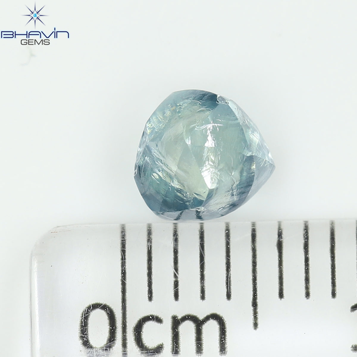 1.08 CT Natural Rough Diamond Enhanced Blue Color Clarity VS (5.56 MM)