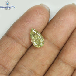 GIA Certified 2.00 CT Pear Diamond Brownish Greenish Yellow (CHAMELEON) Color Natural Loose Diamond (10.72 MM)